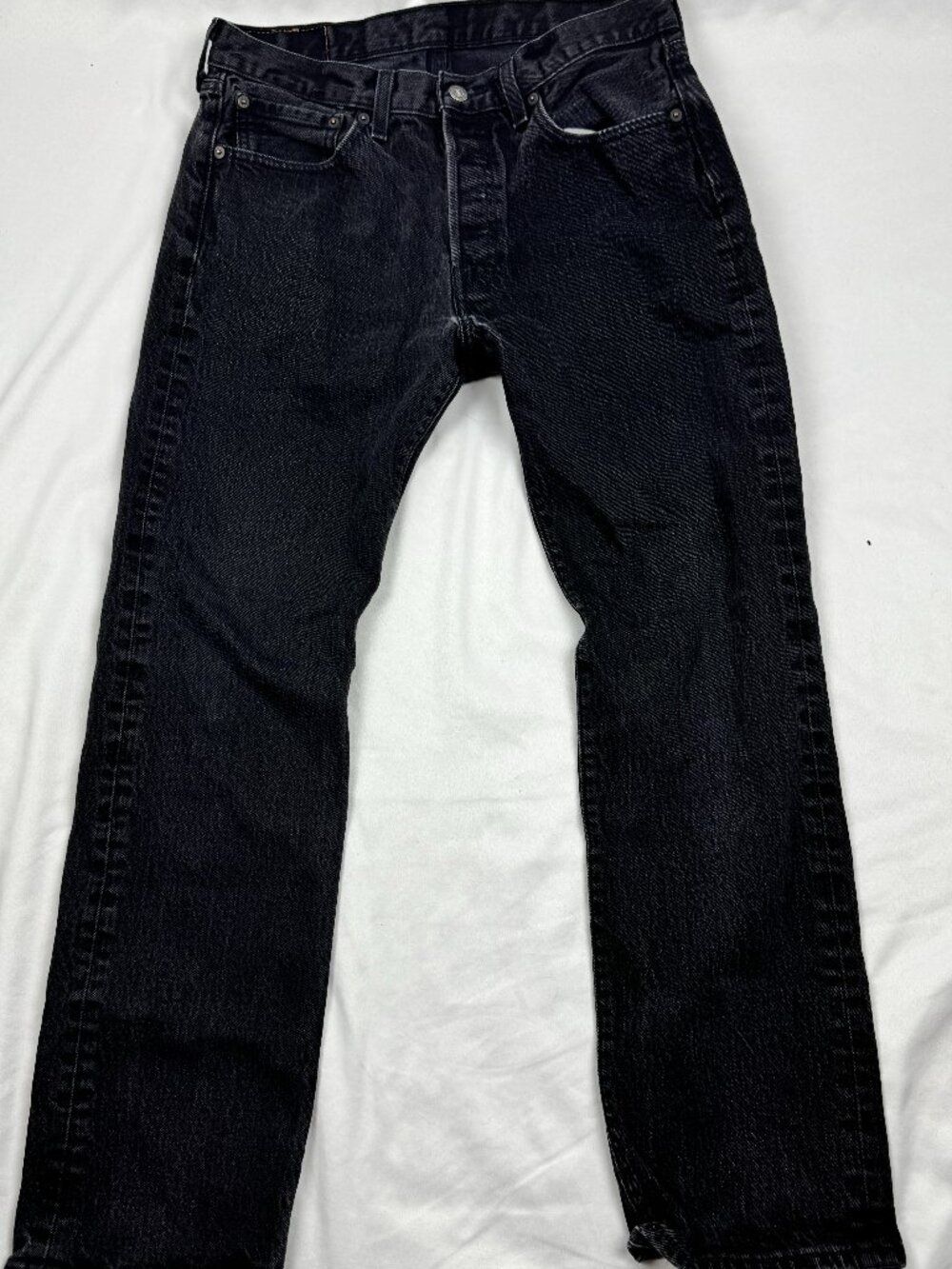 Levi's Premium 501 Jeans Women W32 L30 Black High-Rise Straight Jeans